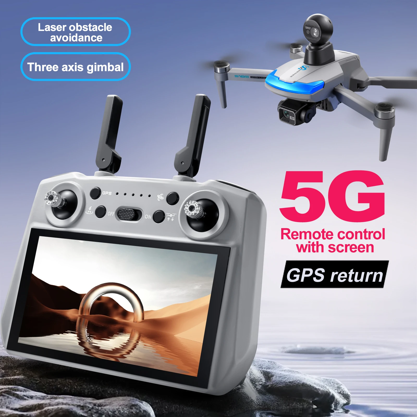 طائرة بدون طيار احترافية S185  - مراجعة Drone Gps Mount وسعره