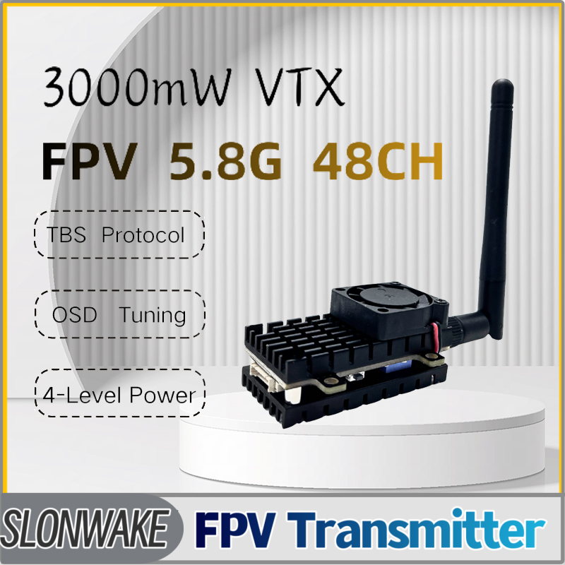 SLONWAKE 5.8G 3000mW محاكاة VT - مراجعة Drone Transmitter وسعره